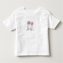 Zwei Blumen mit Herz Kleinkind T-shirt