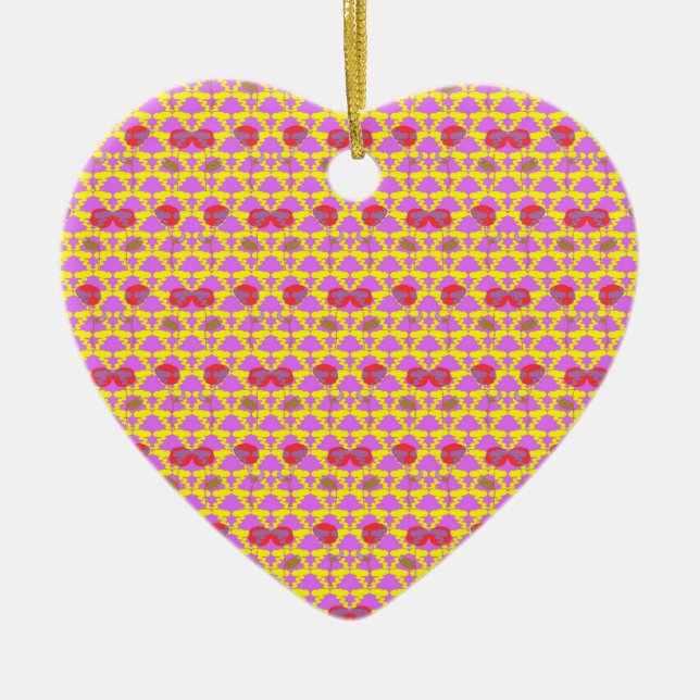 Zwei Blumen Rosen Keramik Ornament (Vorne)