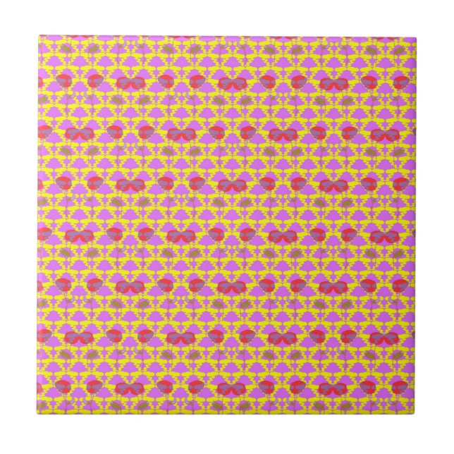 Zwei Blumenrosen Fliese (Vorderseite)