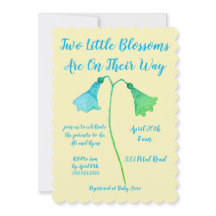 Zwei Blüten Blue Blume Twins Baby Dusche