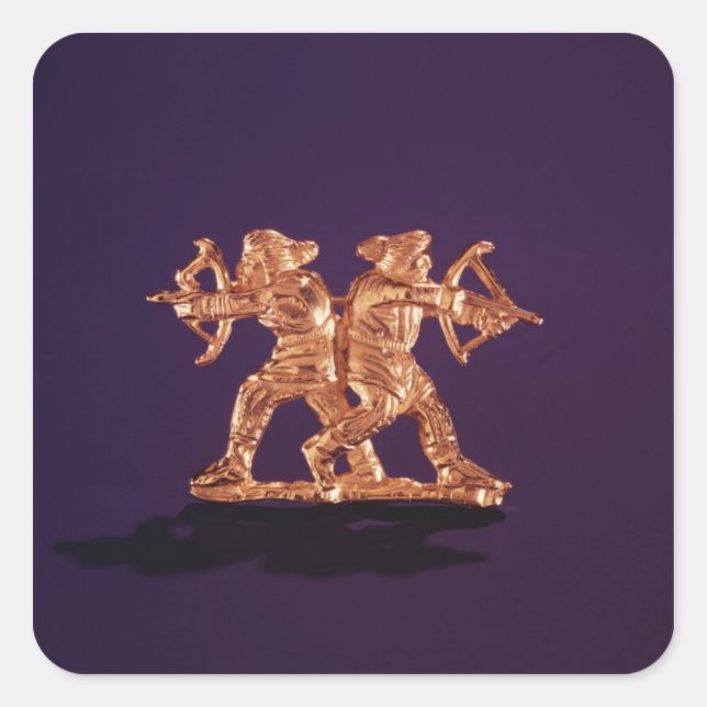 Zwei Bogenschützen Quadratischer Aufkleber (Vorderseite)