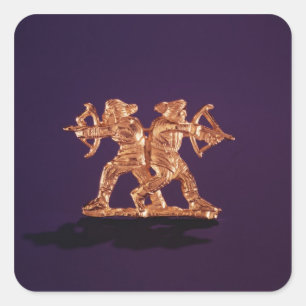 Zwei Bogenschützen Quadratischer Aufkleber