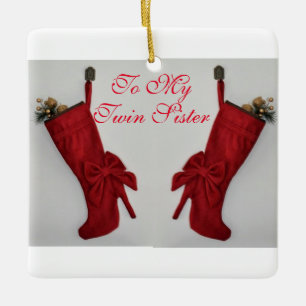 ZWEI BOOTE UND ZWEI SCHWESTER WISHEN KERAMIKORNAMENT