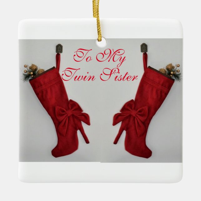 ZWEI BOOTE UND ZWEI SCHWESTER WISHEN KERAMIKORNAMENT (Vorderseite)