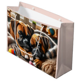 Zwei Boxer, ein Herz Große Geschenktüte