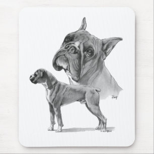 Zwei Boxer-Hunde Mousepad