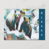 Zwei braune Bären im Winter Wildlife Art Alaska