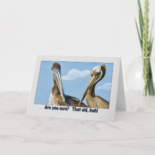 Zwei braune Pelikane Geburtstagskarte Karte
