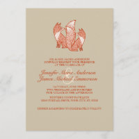 Zwei braune und Elfenbeinfüchse - Hochzeitseinladu