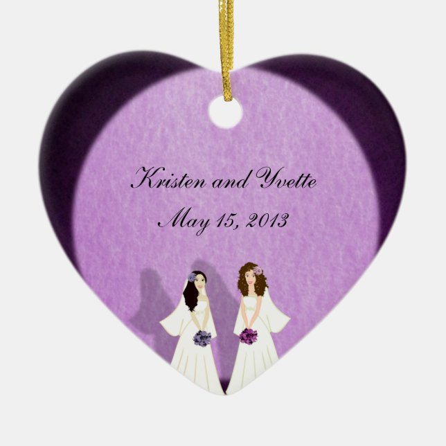 Zwei Braut-lesbische Keramik Ornament (Vorne)