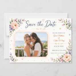 Zwei Bräute Foto Save the Date Magneteinladung