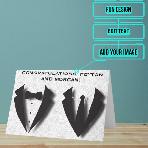 Zwei Bräutigame Abstrakte Hochzeit Gratulation Karte