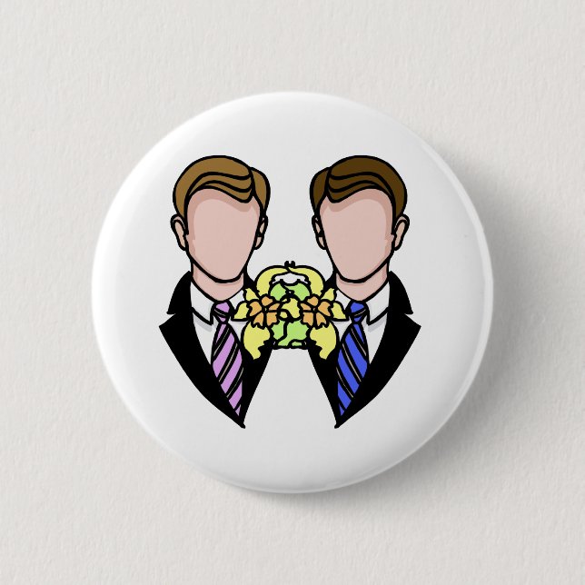 Zwei Bräutigame Button (Vorderseite)