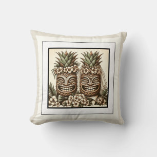 Zwei Bräutigame Schwule Ananas Tiki Kopf Retro Hoc Kissen