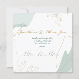 Zwei Brautpaare Lesbische Wasserfarbenwelt Hochzei Einladung