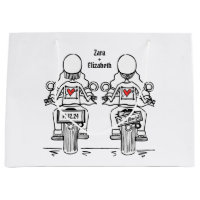 Zwei Brides Biker Motorrad Hochzeit