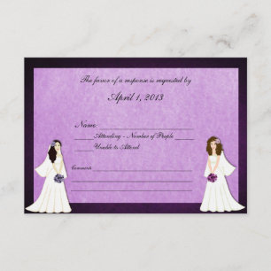 Zwei Brides Custom Lesbian Wedding RSVP Cards Karte