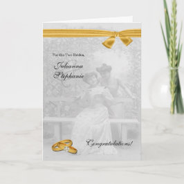 Zwei Brides Gay Wedding Gratulation Karte