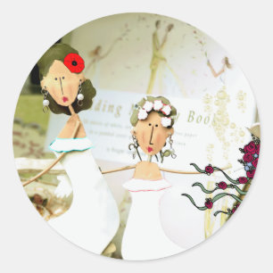 Zwei Brides Hochzeitsticker Runder Aufkleber