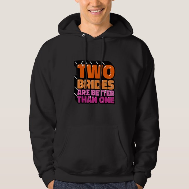 Zwei Brides Lesbians Lgbt Hoodie (Vorderseite)