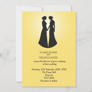 Zwei Brides Wedding Einladung