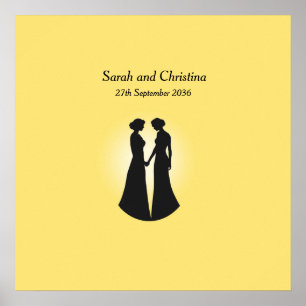 Zwei Brides Wedding Poster