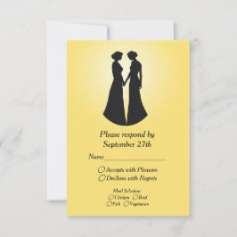 Zwei Brides Wedding RSVP Karte