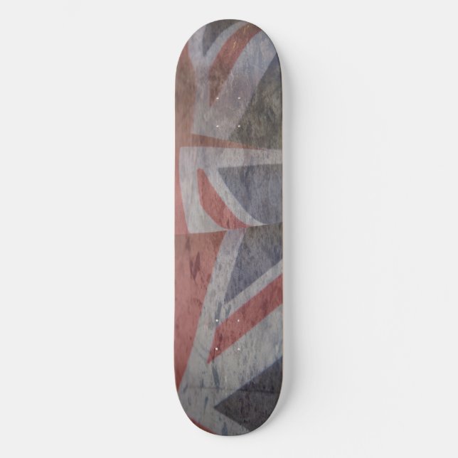 zwei britische Flaggen Skateboard Grunge 8-1/2" (Vorderseite)