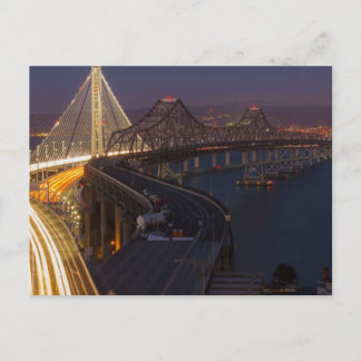 Zwei Brücken San Francisco-Oakland Bay Bridge Postkarte