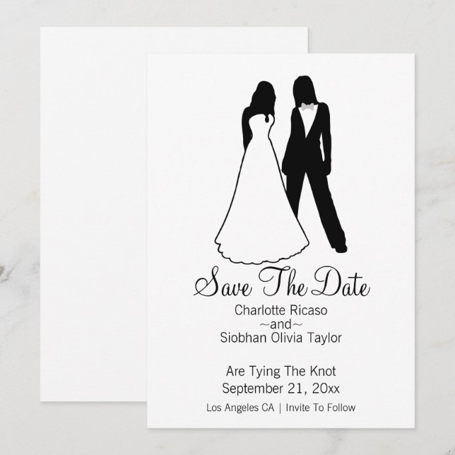 Zwei Brücken Save the Date Hochzeit Ankündigung (Vorne/Hinten)