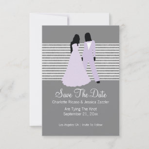 Zwei Brücken Save the Date Hochzeit (Lilac und Gra