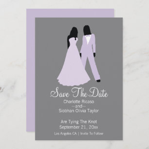 Zwei Brücken Save the Date Hochzeit (Lilac und Gra Ankündigung