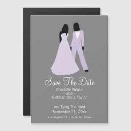 Zwei Brücken Save the Date Hochzeit (Lilac und Gra Magneteinladung
