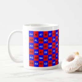 Zwei Buchstaben Red Blue Kaffeetasse