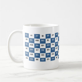 Zwei Buchstaben Tasse Blau und Weiß US-Version