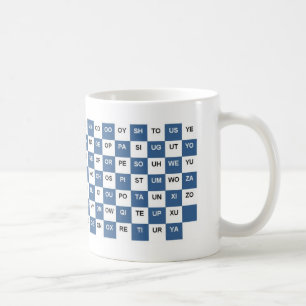 Zwei Buchstaben Wörter Blau und Weiß Intrl. Versio Kaffeetasse