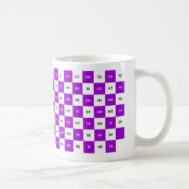 Zwei Buchstaben Wörter Lila und weiß Intrl. Versio Kaffeetasse