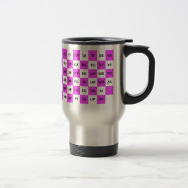 Zwei Buchstaben Wörter Rosa und Weiß US-Version Reisebecher