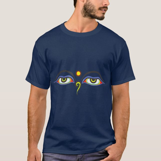 Zwei Buddha Eyes Meditation T-Shirt (Vorderseite)