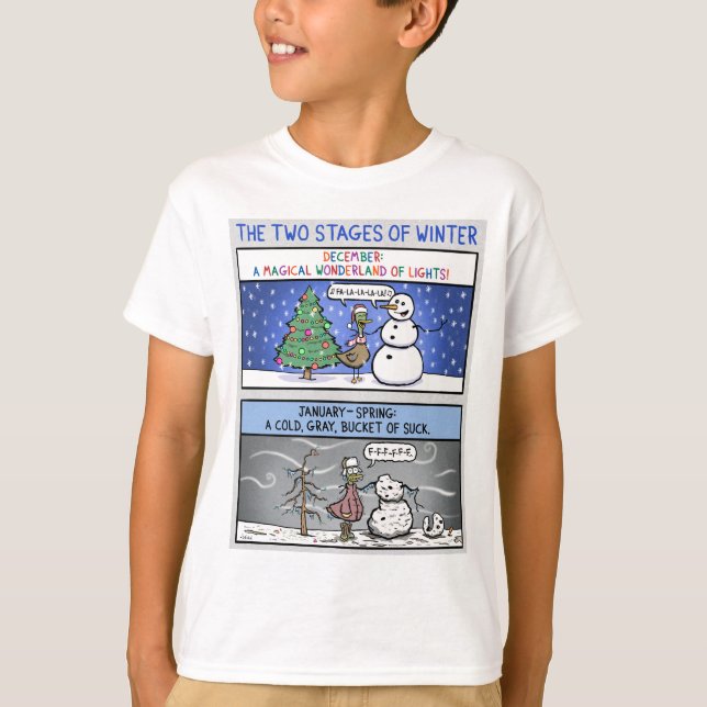 Zwei Bühnen Winter T-Shirt (Vorderseite)