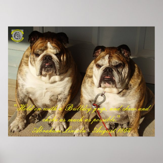 Zwei Bulldog 1864 Lincoln Quote Fine Canvas Print Poster (Vorne)