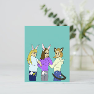 Zwei bunnies und ein Kätzchen