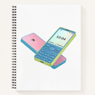 Zwei bunte Mobiltelefone Notizbuch