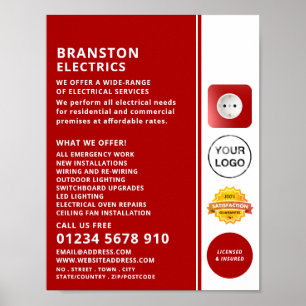 Zwei Button Power Socket, Elektrische Werbung Poster