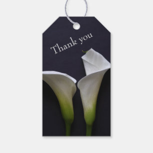 Zwei Calla-Lilien auf schwarzer Hochzeit Geschenkanhänger