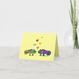 Zwei Cartoon Chameleon Valentine Card Karte