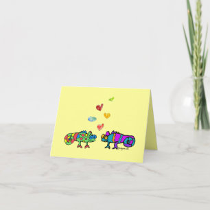 Zwei Cartoon Chameleon Valentine Card Karte