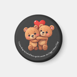 Zwei Cartoon müssen umarmt werden. Magnet