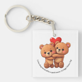 Zwei Cartoon müssen umarmt werden. Schlüsselanhänger