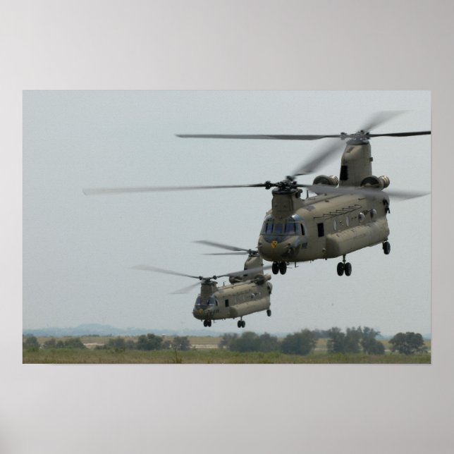 Zwei CH-47 Chinook Hubschrauber Poster (Vorne)